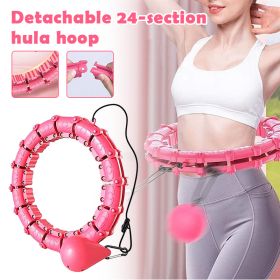 Custom Knots Weighted Hoola Fitness Hoop Smart Hula Thin Waist Weight Loss Knots Weighted Hoola Fitness Hoop Smart Hula Thin Waist Weight Loss (Color: Pink)