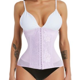 Waist trainer shaper corset slimming Belt underwear body shaper shapewear faja slimming belt tummy Sheath (Color: Purple, size: S)