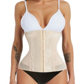 Waist trainer shaper corset slimming Belt underwear body shaper shapewear faja slimming belt tummy Sheath (Color: beige 2, size: XXXL)